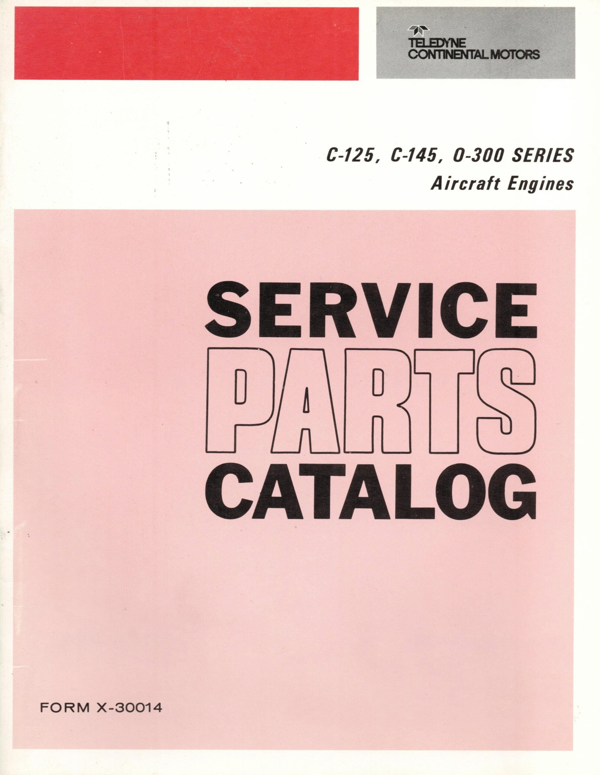 X-30014 Manual, Service Parts