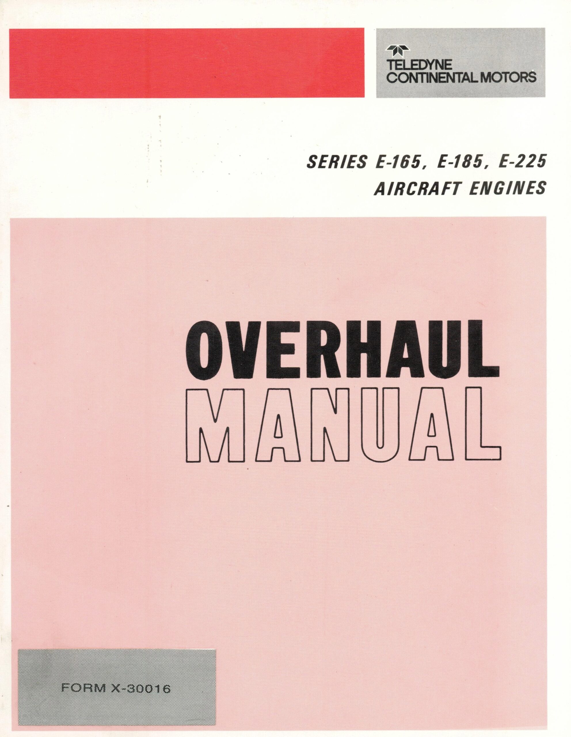 X-30016 Manual Overhaul